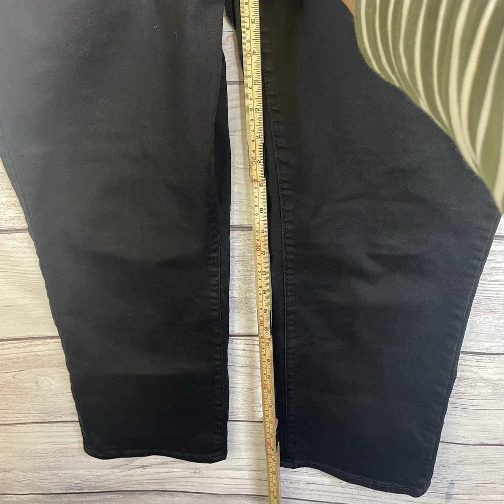 NYDJ Bailey Relaxed Jeans 14 Stretch Black Straight Leg Lift Tuck Ankle Jeans - Picture 16 of 16